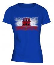 Gibraltar Distressed Flag Ladies T-Shirt