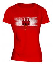 Gibraltar Distressed Flag Ladies T-Shirt