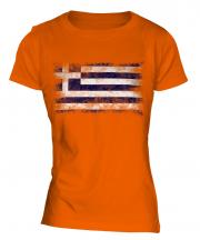 Greece Distressed Flag Ladies T-Shirt