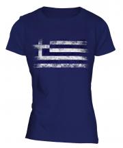 Greece Distressed Flag Ladies T-Shirt