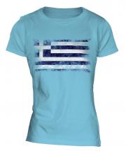 Greece Distressed Flag Ladies T-Shirt
