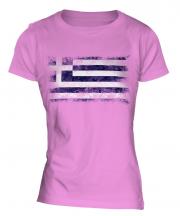 Greece Distressed Flag Ladies T-Shirt