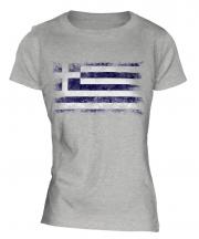 Greece Distressed Flag Ladies T-Shirt