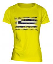 Greece Distressed Flag Ladies T-Shirt