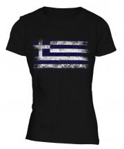 Greece Distressed Flag Ladies T-Shirt