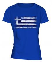 Greece Distressed Flag Ladies T-Shirt