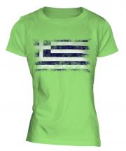 Greece Distressed Flag Ladies T-Shirt
