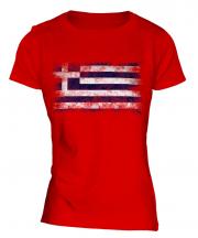 Greece Distressed Flag Ladies T-Shirt