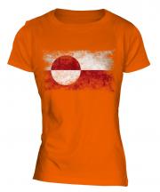 Greenland Distressed Flag Ladies T-Shirt