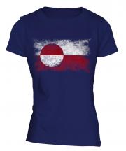 Greenland Distressed Flag Ladies T-Shirt