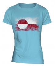 Greenland Distressed Flag Ladies T-Shirt