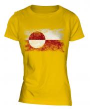 Greenland Distressed Flag Ladies T-Shirt