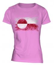 Greenland Distressed Flag Ladies T-Shirt