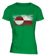Greenland Distressed Flag Ladies T-Shirt