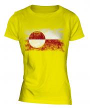 Greenland Distressed Flag Ladies T-Shirt