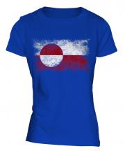 Greenland Distressed Flag Ladies T-Shirt