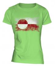 Greenland Distressed Flag Ladies T-Shirt