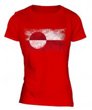 Greenland Distressed Flag Ladies T-Shirt