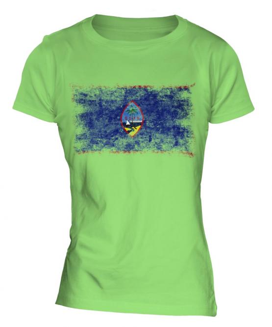 Guam Distressed Flag Ladies T-Shirt