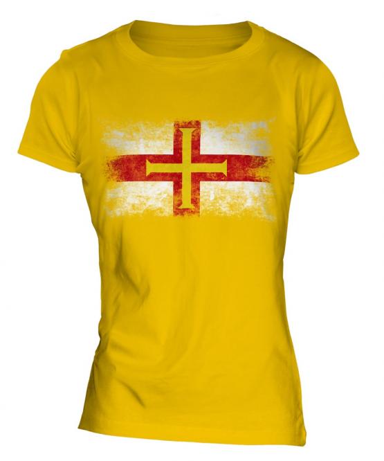 Guernsey Distressed Flag Ladies T-Shirt