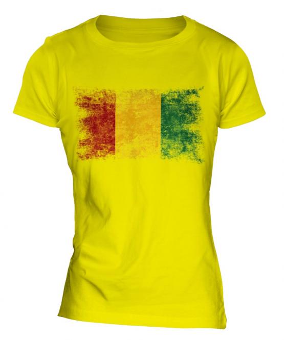 Guinea Distressed Flag Ladies T-Shirt