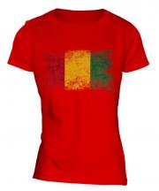 Guinea Distressed Flag Ladies T-Shirt