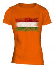 Hungary Distressed Flag Ladies T-Shirt