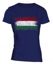Hungary Distressed Flag Ladies T-Shirt