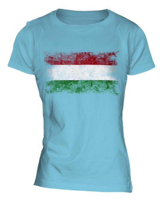 Hungary Distressed Flag Ladies T-Shirt