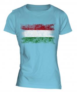 Hungary Distressed Flag Ladies T-Shirt