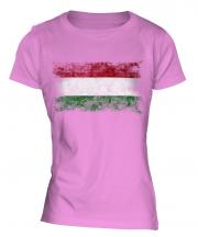 Hungary Distressed Flag Ladies T-Shirt