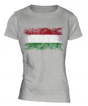 Hungary Distressed Flag Ladies T-Shirt