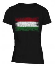 Hungary Distressed Flag Ladies T-Shirt