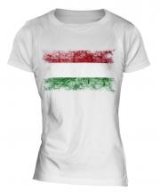 Hungary Distressed Flag Ladies T-Shirt