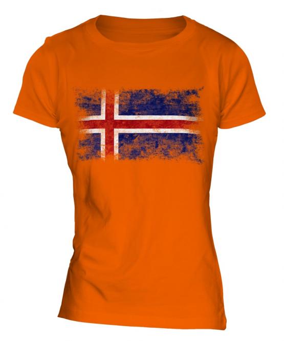 Iceland Distressed Flag Ladies T-Shirt