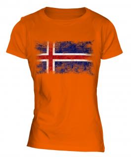 Iceland Distressed Flag Ladies T-Shirt