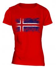 Iceland Distressed Flag Ladies T-Shirt