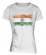 India Distressed Flag Ladies T-Shirt