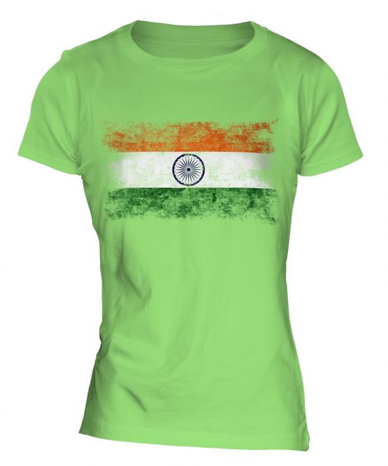 India Distressed Flag Ladies T-Shirt