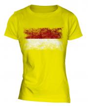 Indonesia Distressed Flag Ladies T-Shirt