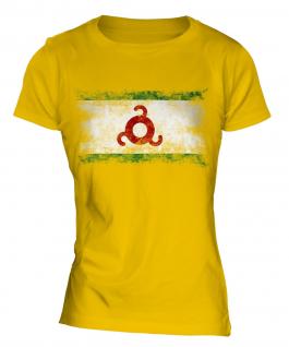 Ingushetia Distressed Flag Ladies T-Shirt