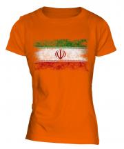 Iran Distressed Flag Ladies T-Shirt