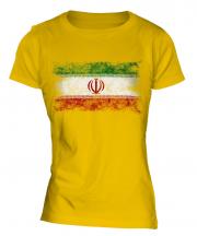 Iran Distressed Flag Ladies T-Shirt