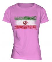 Iran Distressed Flag Ladies T-Shirt