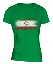 Iran Distressed Flag Ladies T-Shirt