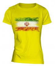 Iran Distressed Flag Ladies T-Shirt