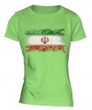 Iran Distressed Flag Ladies T-Shirt