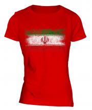 Iran Distressed Flag Ladies T-Shirt