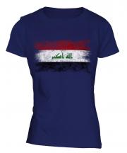 Iraq Distressed Flag Ladies T-Shirt