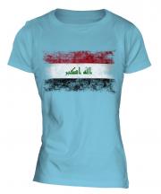 Iraq Distressed Flag Ladies T-Shirt